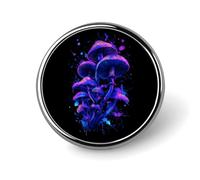 Psychedelic Mushrooms Novelty Brooches & Pins Round Personalised Metal Lapel Badge With Butterfly Clutch Clasp