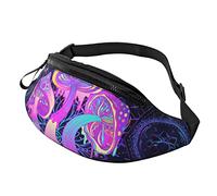Psychedelic Mushrooms On Sacred Geometry Crossbody Bag Runner Small Hip Pouch Bum Bag Running Waistpack Bumbag Beltbag Sport Slim Fashionable for Jogging Hiking Woman