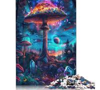 Psychedelic Mushrooms Puzzle Relax Challenge Toy Premium Cardboard Jigsaw Puzzle for Adult Children 1000pcs (75x50cm)