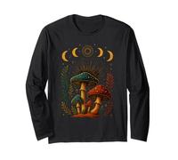 Psychedelic Mushrooms Retro Celestial Forest Art Long Sleeve T-Shirt