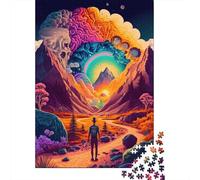 Psychedelic Nature Puzzle for Adults And Teenagers 1000 Pieces Paper Puzzles for Teenagers Gifts Brain Teaser Game 1000pcs (38x26cm)