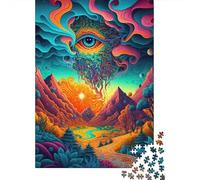 Psychedelic Nature Puzzle Jigsaws 1000 Pieces for Adults & Teenager Age 12 Years Up Christmas Eve Gifts 1000pcs (38x26cm)