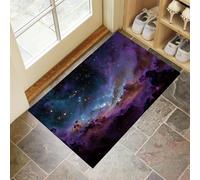 Psychedelic Nebula Doormat - Inside And Outside Welcome Mat, Purple Indoor Front Doormat With Non-Slip Backing, Heavy Duty Entrance Mat, 50 X 80 Cm Starry Sky Theme