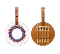 Psychedelic neon circle Black Printed golf tee storage bag - portable design, easy to organize tee, Brown, One Size