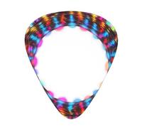Psychedelic neon circle Printed pick set - 12 pieces, thin, medium and thick guitar picks, suitable for guitar, bass, electric guitar and ukulele