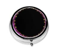 Psychedelic neon Mini Round Pill Box, can be Put into Wallet, Pocket, Light and Convenient, 3 Compartment Pill Box, Portable Pill Box,