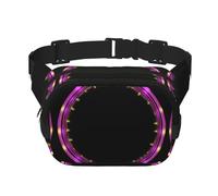 Psychedelic neon Pattern trendy fashionable waist bag, unisex travel sports messenger bag