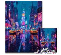 Psychedelic New York Jigsaw Puzzles for Adults 1000 Piece Challenging Puzzles Brain-Challenging DIY Decorative Game, Family Interactive Toy 26X38CM/10.23x14.96inch