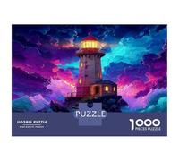 Psychedelic Night Lighthouse 1000 Piece Classic Jigsaw Cosmic Vibrant Skies - Heavy-Duty Jigsaw Cardboard & Anxiety Relief Mindful Activity - Thoughtful Birthday Gift for Adults 70x50cm/1000pcs Adults
