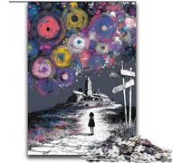 Psychedelic Night Sky Jigsaw Puzzles for Adults Teenagers Jigsaws Puzzle, Challenging Game And Family Play Artists Collection, Fine Art for Age 14 Years Up (70x100cm)