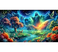 Psychedelic-night-view Jigsaw Puzzles 1000 Pieces Fun and Challenging Family Game Puzzle Game Great Gift Idea for The Whole for Women, Gifts for Men 38x52cm/1000pcs