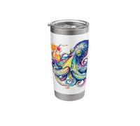 Psychedelic Octopus Cocktail Tropical Beach Art Octopus Stainless Steel Insulated Tumbler