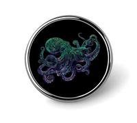 Psychedelic Octopus Cute Button Pins Round Badge Cool Personalised Pattern Brooches for Bag Hat