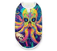 Psychedelic Octopus Skull Colorful Cute Dog Shirt Sleeveless Soft Breathable Pet Apparel Tank Top Summer Cool M