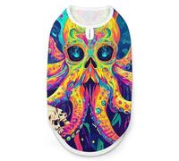 Psychedelic Octopus Skull Colorful Funny Dog Shirts Sleeveless Pet Tank Top Comfort Pets Clothes Vest for Small Medium Dogs Cat M