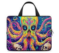 Psychedelic Octopus Skull Colorful Trendy Laptop Sleeve with Handle Multi Size Portable Computer Protective Bags Cases