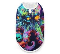 Psychedelic Octopus With Skulls Dog Clothes Fashionable Sleeveless Pet Vest Puppy Breathable Shirts for Small Medium Dogs Cat 2XL