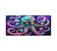 Psychedelic Octopus With Skulls Non-Slip Mouse Pads Square Desk Mat Rubber Gaming Mousepad 40x90cm
