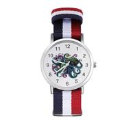 Psychedelic Octopus Wrist Watches for Men Women Casual Braided Strap Easy Reader for Work Workout