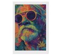 Psychedelic Old Man Weed1 Leaf Adults Diamond 5D Painting Kit Square Drill DIY Art Craft Wall Decor