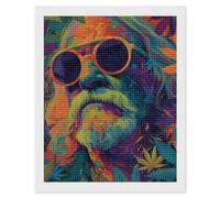 Psychedelic Old Man Weed1 Leaf Adults Diamond 5D Painting Kit Square Drill DIY Art Craft Wall Decor
