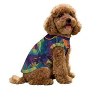 Psychedelic Old Man Weed1 Leaf Dog Shirts Cooling Tank Vest S | Silk-Like Summer Crewneck Breathable Pet Cat Top Clothes Outfit