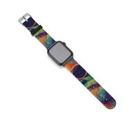 Psychedelic Old Man Weed1 Leaf Silicone Watch Band Compatible with IWatch Series Ultra 1, 2, Series 9, 8, 7, 6, 5, 4, 3, 2, 1, SE