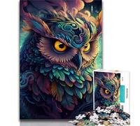 Psychedelic Owl 1000 Piece Jigsaw Puzzles for Adults & Teens,Educational Game Challenge Toy Wall Decoration Unique Birthday And Xmas Gifts (50x75cm)