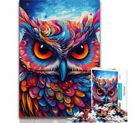 Psychedelic Owl Jigsaw Puzzles for Teenagers 1000 Piece Puzzle,Learning Educational Toy for Is Ideal As A Gift for The Whole Family (38x26cm)