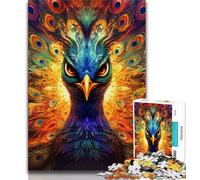 Psychedelic Peacock 1000 Piece Jigsaw Puzzles for Teenagers,Family Game Stress Reliever Difficult Challenge Great Gifts And Toys (50x75cm)