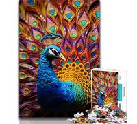 Psychedelic Peacock Jigsaw Puzzles for Adults 2000,Help The Brain Exercise Addictive Toys to Cultivate Patience A Work of Art 70x100cm