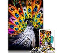Psychedelic Peacock Jigsaw Puzzles for Adults Teenagers Jigsaws Puzzle,Help The Brain Exercise Addictive Toys to Cultivate Patience Suitable for Couples (50x75cm)