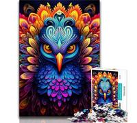 Psychedelic Peacock JigsawPuzzle 1000 Pieces for Adults,Challenging To Complete But Fun And Humorous Unique Home Decor And Gifts (38x26cm)