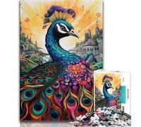 Psychedelic Peacock JigsawPuzzle 1000 Pieces for Adults,Challenging To Complete But Fun And Humorous Unique Home Decor And Gifts (38x26cm)