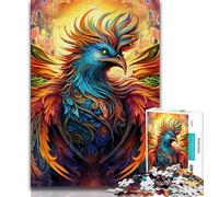 Psychedelic Phoenix Bird 1000 Piece Jigsaw Puzzles,Challenging Game And Family Play Wall Decoration Unique Birthday And Xmas Gifts (38x26cm)