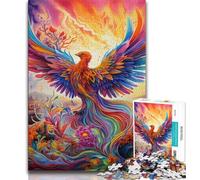 Psychedelic Phoenix Bird 1000 Piece Jigsaw Puzzles for Teenagers Gifts,Educational Games Home Decoration Deal As Gifts for The Whole Family (75x50cm)