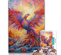Psychedelic Phoenix Bird Adult Jigsaws 1000 Pieces Difficult,Challenging To Complete But Fun And Humorous Birthday Present,Gifts,Wall Art (38x26cm)