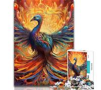Psychedelic Phoenix Bird Jigsaw Puzzles for Adults 1000 Piece Puzzle,Brain Teaser Game Wall Decoration Unique Birthday And Xmas Gifts 38x26cm