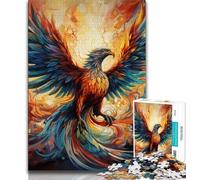 Psychedelic Phoenix Bird Jigsaw Puzzles for Adults Teenagers Jigsaws Puzzle,Toys Educational Games Stress Relieving Wall Decoration (38x26cm)