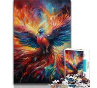Psychedelic Phoenix Bird Jigsaws Puzzles 1000 Pieces for Adults Gifts,Staycation Kill Time Every Piece Is Unique - Challenging Family Fun Game (38x26cm)