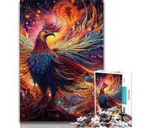 Psychedelic Phoenix Bird Jigsaws Puzzles 1000 Pieces for Teenagers Gifts,Challenging Family Activity Games DIY Toy for Home Wall Decor Gifts 38x26cm