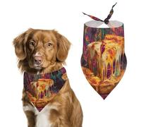 Psychedelic Pizza Trippy Cheese Dog Bandana Pet Scarf for Small Medium Large Dogs Triangle Bibs Photo Prop Gift