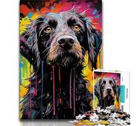 Psychedelic Poodle JigsawPuzzle 1000 Pieces for Teenagers,Challenging Family Activity Games DIY Toy for Home Wall Decor Gifts 50x75cm