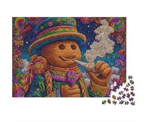 Psychedelic Pumpkin Art Print Jigsaw Puzzles Puzzles for Adults Kids. 1000 Pieces Impossible Challenge Toy Educational Games Home Decoration for Adults& Kids Age 14 Years Up 70x50cm/1000pcs