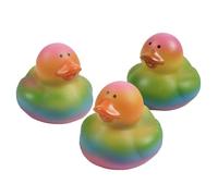 Psychedelic Rainbow Tie Dye Rubber Ducks - Trippy Hippie Funny Unique Rubber Ducks - Reward, Party Favor, Prize Box, Treasure Box - 3 Piece