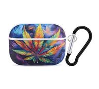 Psychedelic Rainbow Weed Personalized Wireless Bluetooth Earphone Protective Case Cover Compatible with Airpods Pro