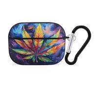 Psychedelic Rainbow Weed Personalized Wireless Bluetooth Earphone Protective Case Cover Compatible with Airpods Pro