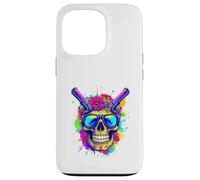 Psychedelic Rebel Skull Graphic T-Shirt: Dope Skull Design Case for iPhone 13 Pro