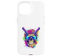 Psychedelic Rebel Skull Graphic T-Shirt: Dope Skull Design Case for iPhone 15