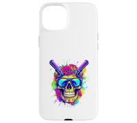 Psychedelic Rebel Skull Graphic T-Shirt: Dope Skull Design Case for iPhone 15 Plus